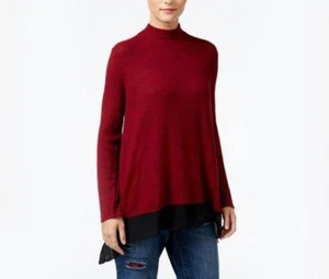STYLE & CO CHIFFON HEM MOCK NECK TOP PULLOVER SWEATER Sz PXL NWT $ 50 - Picture 1 of 1