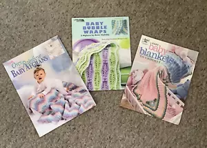 Baby Afghans Blankets Crochet Pattern Books Lot Of 3 Leisure Arts Annie’s Attic - Picture 1 of 9