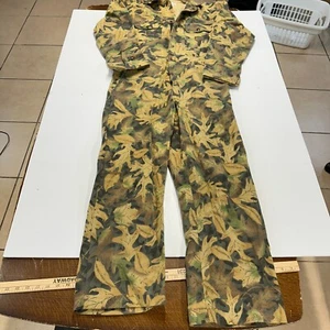 Vintage Gander Mountain Kelly Cooper Tru Leaf Camo Camouflage Overalls Mens M - Picture 1 of 9