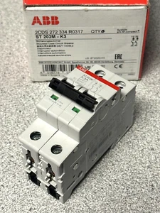 NEW ABB ST202M-K3 Circuit Breaker K-Char., 10kA, 3A, 2 Pole, Din Rail Mount - Picture 1 of 2