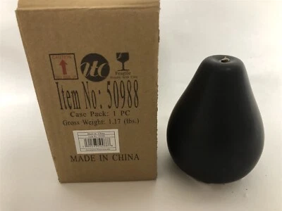 Urban Trends Collection Porcelain Pear Figurine with Stem, Matte Black - Small - Image 1 of 2