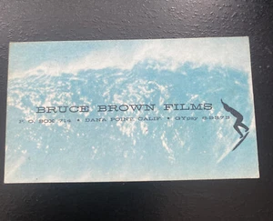 Vintage Bruce Brown Films Business Card surf surfing endless summer RARE - Picture 1 of 2