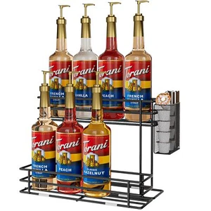 Organizzatore Sciroppo Caffè Rack 8 Portabottiglie Sciroppo Supporto per Caffè Bar - Foto 1 di 6