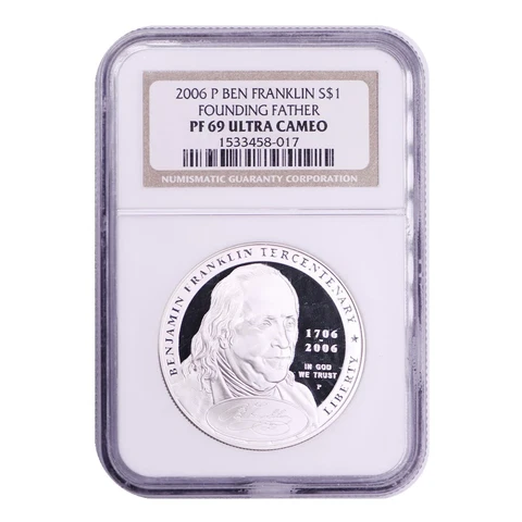 2006-P Ben Franklin Founding Father Commemorative Silver Dollar NGC PF69 ULTRA C Cover
