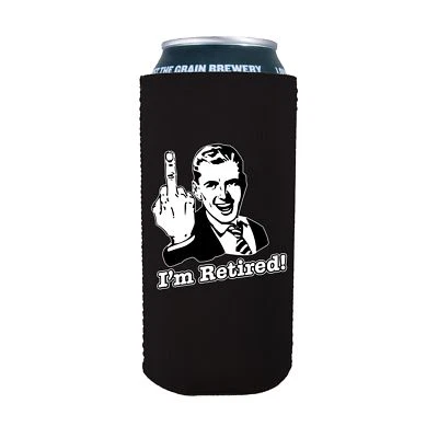 COOLIE JUNCTION I'm Retired 16 oz. Neoprene Can Coolie; retirement, party, gift, retire
