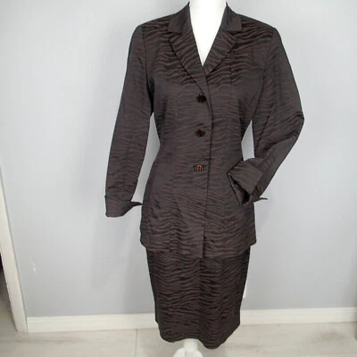 Doncaster коллекции 6 юбка костюм Blazer комплект коричневый черный животное печати куртка  - Изображение 1 из 4