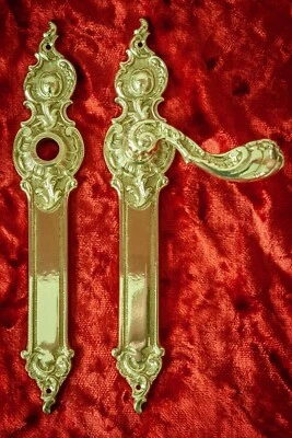 Türdrücker Türbeschläge Türgriff Klinke 270x50mm ohne Schlüsselloch Messing #K2 - Bild 1 von 3