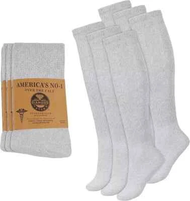 Men Diabetic Over the Calf Socks Knee High circulatory Health Cotton  6-12Pairs - Image 1 of 2