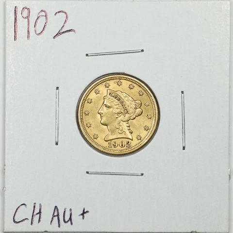 1902 $2.50 Liberty Head Gold Quarter Eagle in Choice AU+ Condition #06020 Cover