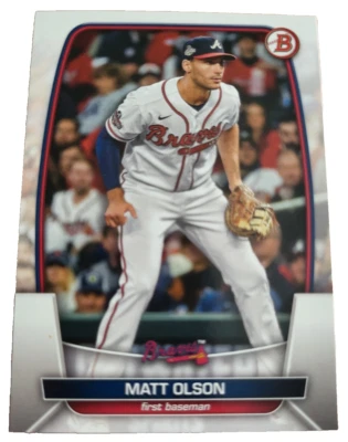 Tarjeta de béisbol 2023 Bowman Matt Olson #4 Atlanta Braves MLB (K0 Foto 1 de 2