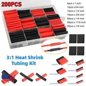 Surtido de tubos termorretráctiles marinos 200 piezas relación 3:1 cable eléctrico impermeable - Imagen 1 de 9