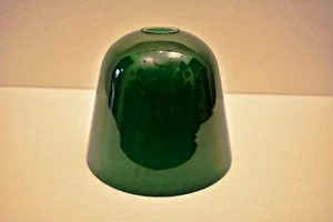 Paralume lampada vetro cassa verde vintage metà secolo diffusore luce conica decorati - Foto 1 di 14