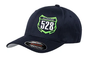 CAPPELLO TARGA MX PERSONALIZZATO JUST RIDE FLEXFIT CAP MOTO MOTOCROSS KX STYLE LIME - Foto 1 di 18