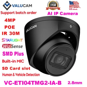AI VALUCAM 4MP Wizsense VC-ETI04TMG2-IA-B SMD Plus MIC POE IP Camera iDmss gDmss - Picture 1 of 10