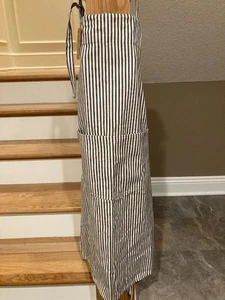 KAF Home Neu mit Etikett Unisex Einheitsgröße Baumwolle Canvas Kochschürze schwarz/elfenbein Streifenmuster - Bild 1 von 5