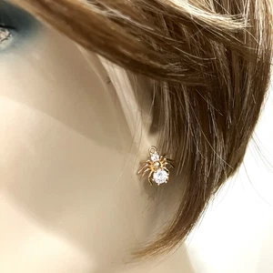 Orecchini a perno ragno, rubino simulato o diamante scintillante, Halloween, - Foto 1 di 8