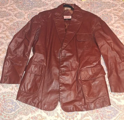 1970-е винтажная куртка из натуральной кожи McGregor длина 46 - Изображение 1 из 4