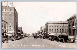 Huron South Dakota SD Dakota Ave Autos Straßenansicht Echtfoto Postkarte RPPC 1936 - Bild 1 von 4