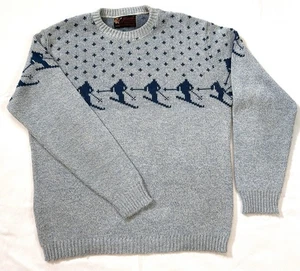 Vintage Jersild Ski Sweater Blue Mens L Skiers 70s Retro Orlon Acrylic Wisconsin - Picture 1 of 10