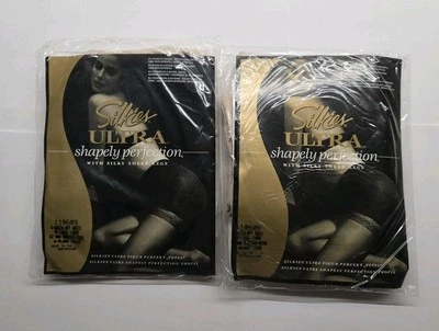 2 Nuevas Panty Manguera Silkies Ultra Shapely Perfection XX Grande Blanco Marfil Foto 1 de 2