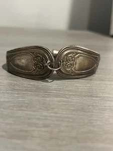 Antique OBV Oneida Silver Plated Spoon Bracelet with Magnetic Closure 7.5 In - Foto 1 di 8