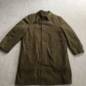 VTG London Fog Maincoats Trench Coat Mens 44R Green Removable Faux Fur Lining - Picture 1 of 9