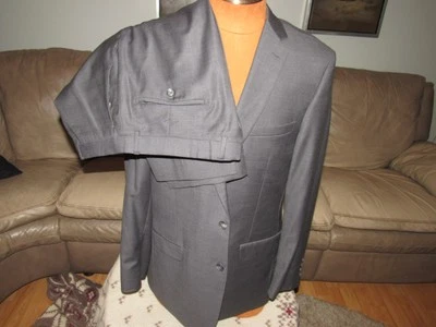 JOS. A. BANK Joseph Suit Men's 42 Long Gray Flat Front Pants 34 X 30 SLIM FIT - Image 1 of 4