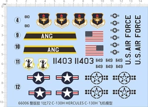 1/72 USAAF US Air Force Lockheed C-130H Hercules Model Kit Water Slide Decal - Bild 1 von 2