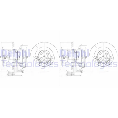 2X DELPHI Discos de Freno 290mm Completo Delant. Adecuado Para BG9722 - Imagen 1 de 2