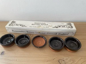 Rosecraddoc Pottery Traditional Butter Mould Thistle and 4 Butter Pots Boxed - Picture 1 of 7