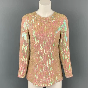 Dries van Noten Bluse irisierend rosa Pailletten - Bild 1 von 9