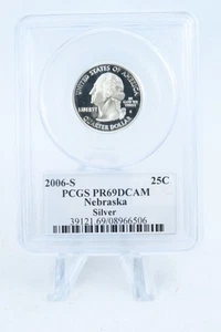 2006-S PCGS PR69DCAM Silver Nebraska State Quarter Proof 25C - Picture 1 of 2
