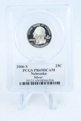 2006-S PCGS PR69DCAM Silver Nebraska State Quarter Proof 25C - Image 1 of 2