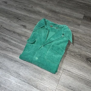 Vintage 60s Pennys Towncraft Loop Collar Corduroy Green Shirt Men’s Medium Rare! - Picture 1 of 6