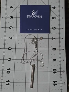 Swarovski Kristall Stab Anhänger Halskette 16" Kette Schwan Logo, silberfarben - Bild 1 von 9