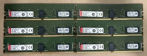 LOT (6) Kingston 8GB [48GB] 1Rx8 PC4-2400 DDR4-19200 ECC REG Server Memory - Picture 1 of 1