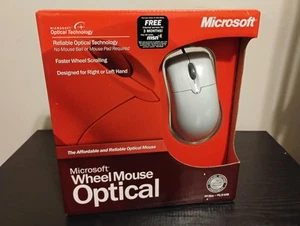 NEW IN BOX Microsoft Wheel Mouse Optical USB and PS/2 Compatible X08-71117A - Picture 1 of 6