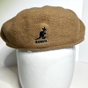 KANGOL Men's 504 100% Wool 0258BC03 Hat Size M Light Brown Newsboy Drivers Cabbi - Picture 1 of 5
