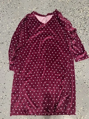 Croft & Barrow Lounge Wear Nightgown Size XXL  Pull On Pink Velour - Image 1 of 4