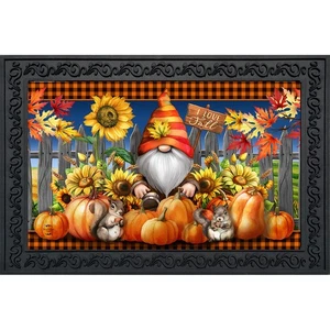 Briarwood Lane Gnome and Pumpkins Doormat - Picture 1 of 4