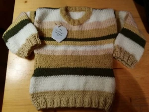 Jersey bebé. Hecho a mano realizado en lana. Tricolor . Talla 8-18 meses - Imagen 1 de 1