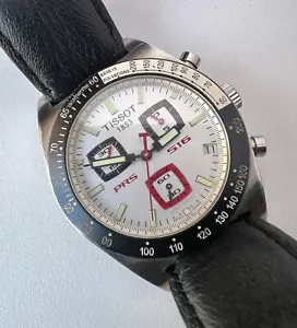 Tissot PRS 516 Chronograph Uhr 1853 Quarz Vintage Herren weißes Zifferblatt funktioniert - Bild 1 von 9