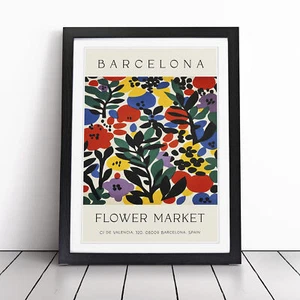 Flower Market Barcelona No.1 Exhibition Framed Canvas Wall Art Print Picture - Picture 1 of 8