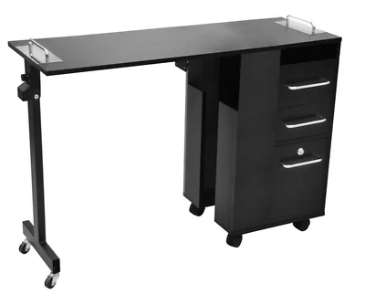 Mesa de manicura enrollable plegable escritorio para uñas mesa técnica para uñas muebles para uñas 3 cajones Foto 1 de 4