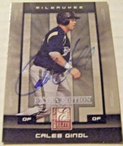 CALEB GINDL signed BREWERS 2008 Donruss Elite baseball card AUTO Autographed #15 - Picture 1 of 1
