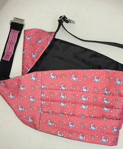 VINEYARD VINES HAND MADE CUMMERBUND -BLUE CRABS W SEAWEED ON PINK SILK-PERFECT! - Picture 1 of 6