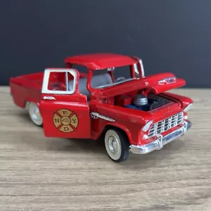 1955 CHEVROLET New York FDNY Fire Truck Diecast 1:24 SAICO Red Pickup Model D - Picture 1 of 20