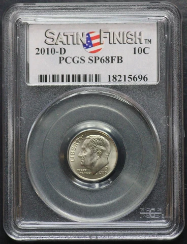 2010-D PCGS Roosevelt Dime SP68FB SP-68 Full Bands! Satin Finish! Cover
