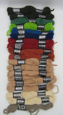 19 Skeins DMC Laine Tapestry Wool Yarn Assorted Colors Some Partial - Image 1 of 4