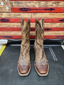 TONY LAMA Women's Vaquero Santa Fe Bark leather cowgirl boots 9.5 B 6004 - Picture 1 of 10